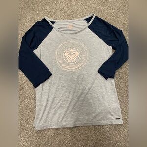 Roxy Gray and Navy Raglan Top